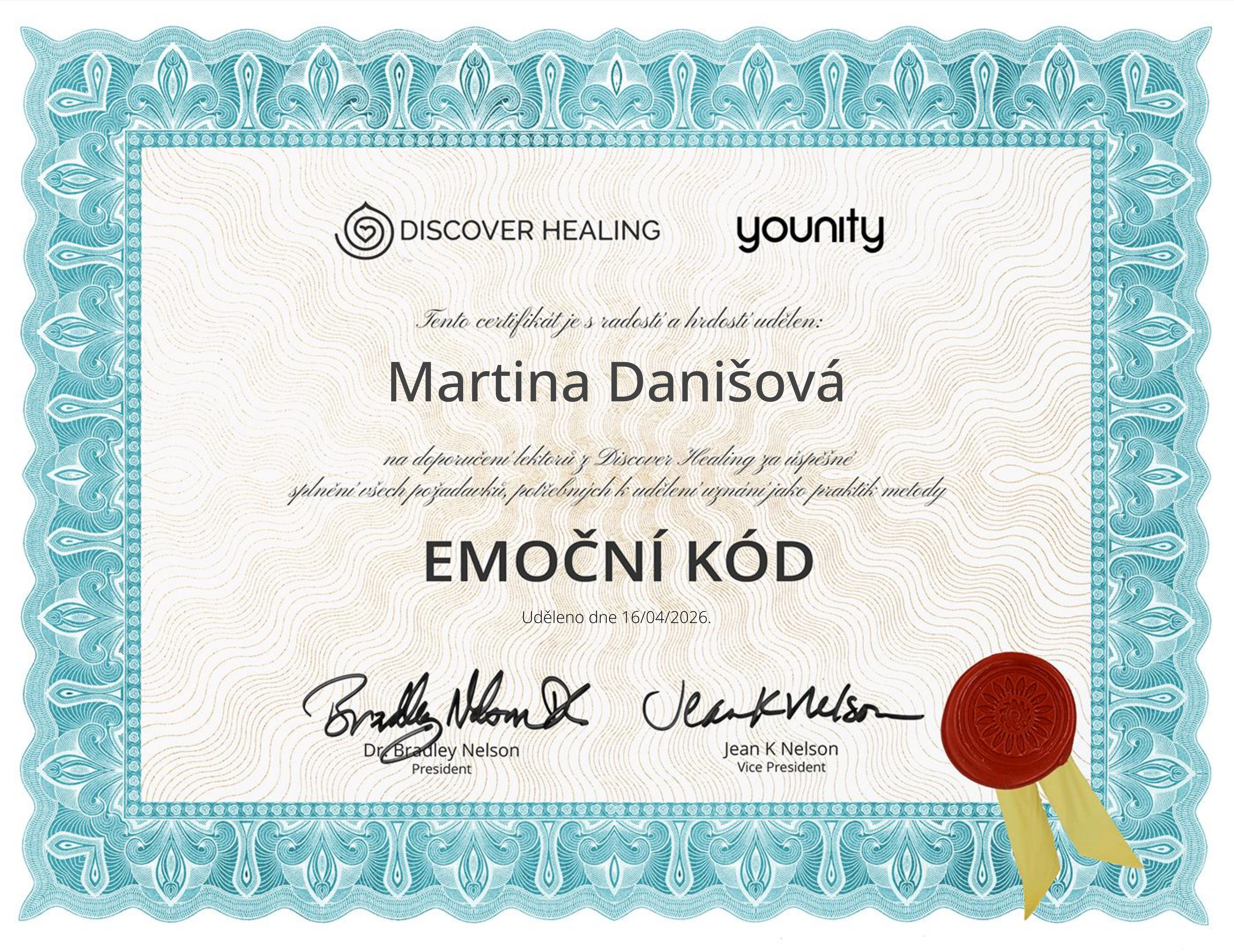 Certifikát praktika emočného kódu